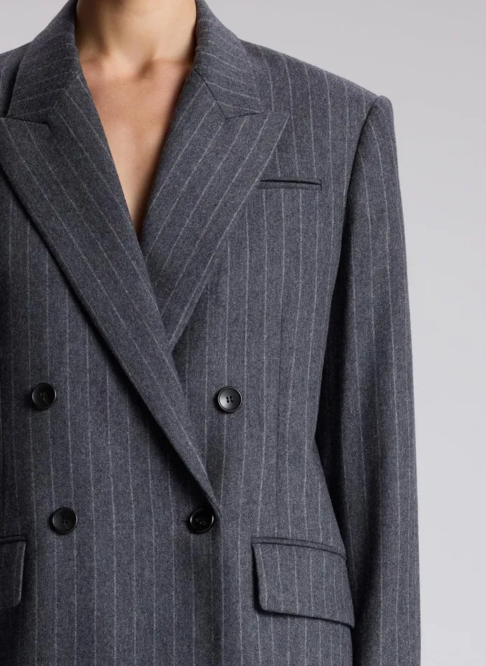Women Calla Wool Cashmere Oversized Jacket Grey Melange ALC Jackets and Coats
