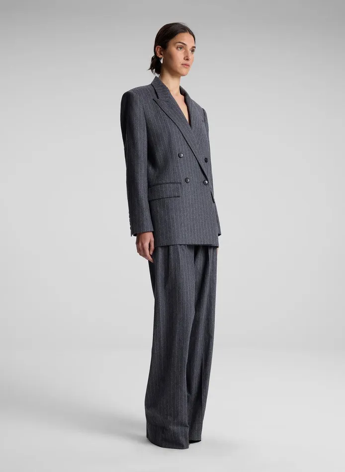 Women Calla Wool Cashmere Oversized Jacket Grey Melange ALC Jackets and Coats