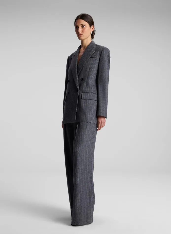 Women Calla Wool Cashmere Oversized Jacket Grey Melange ALC Jackets and Coats