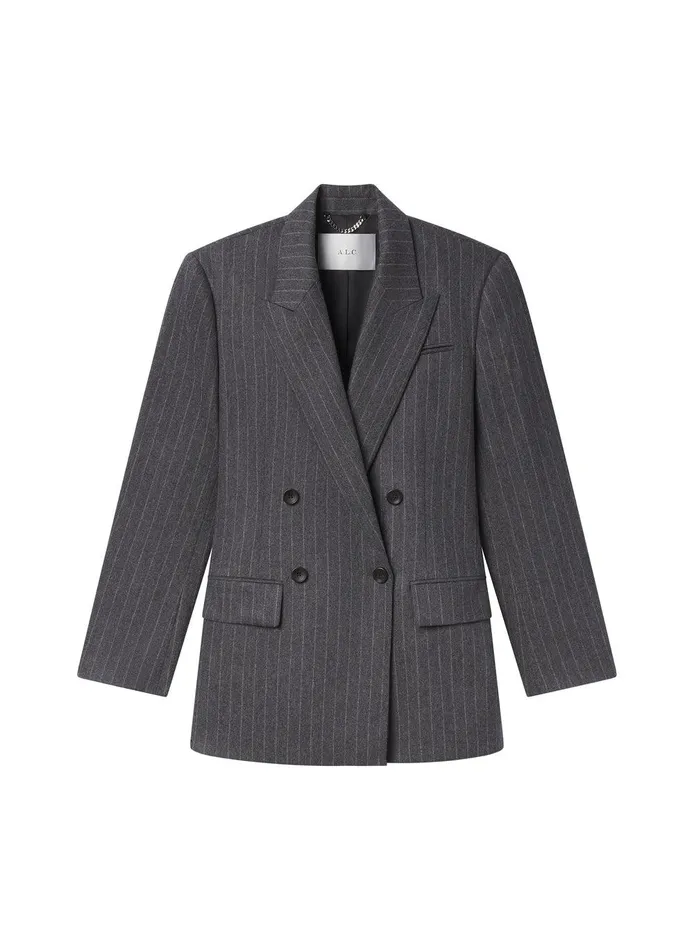 Women Calla Wool Cashmere Oversized Jacket Grey Melange ALC Jackets and Coats