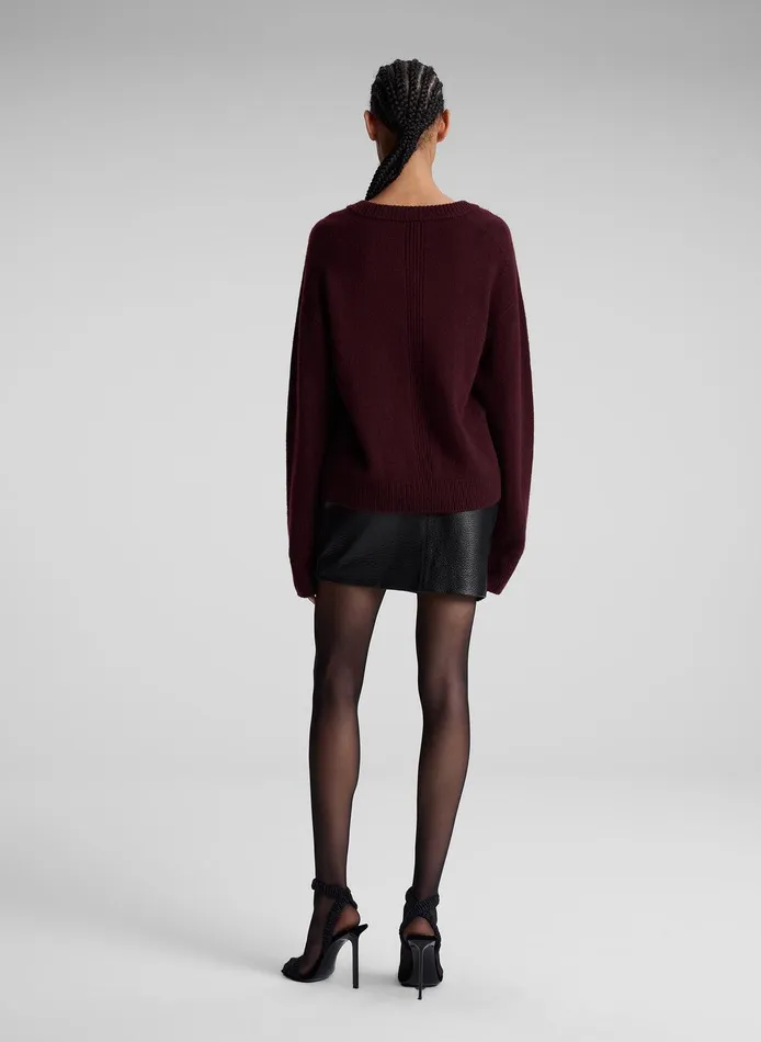 Women Calven Cashmere V Neck Sweater Burgundy ALC Knitwear