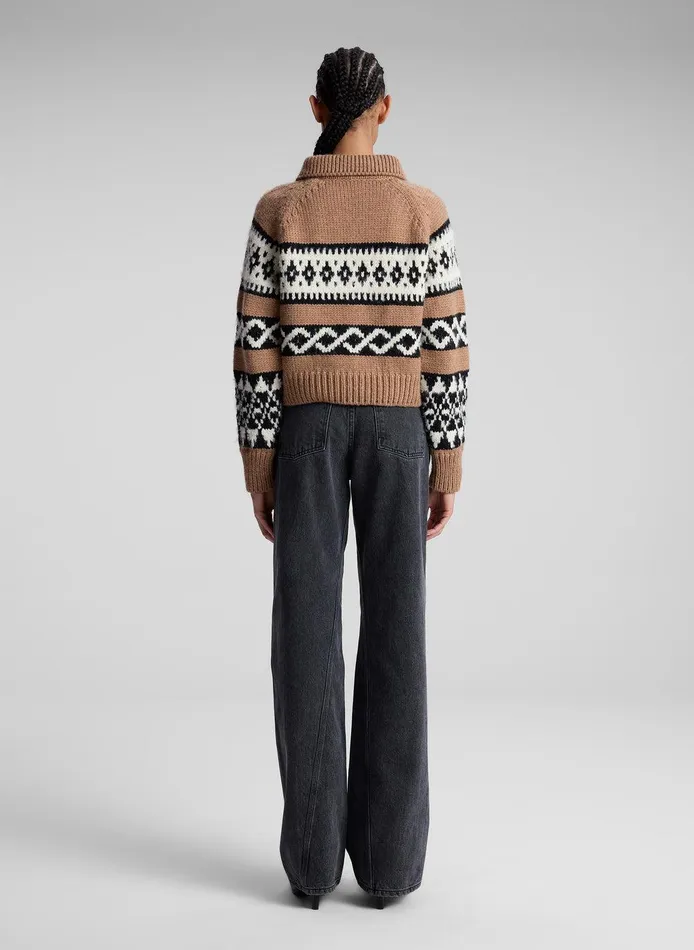 Women Carter Merino Fairisle Sweater Camel Multi ALC Tops