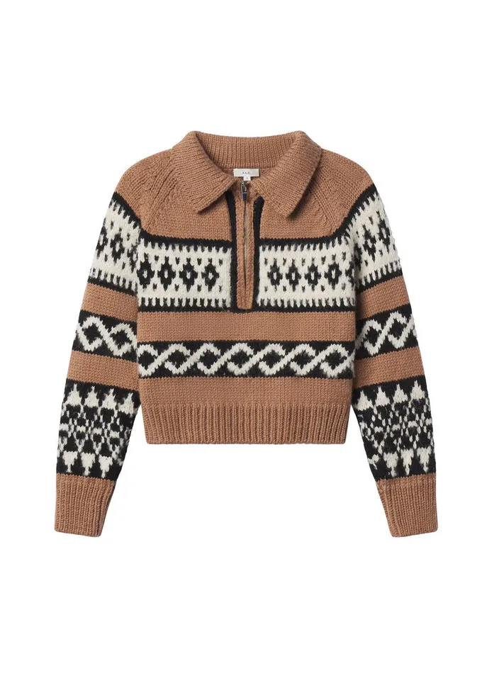 Women Carter Merino Fairisle Sweater Camel Multi ALC Tops