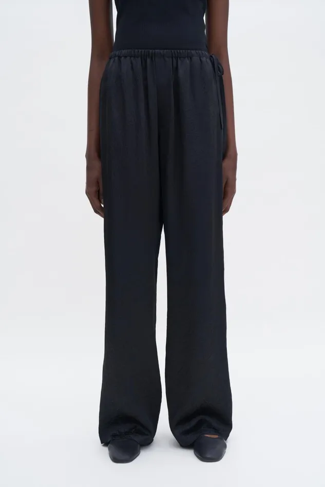 Women Casual Crinkle Trousers Black Filippa K Trousers