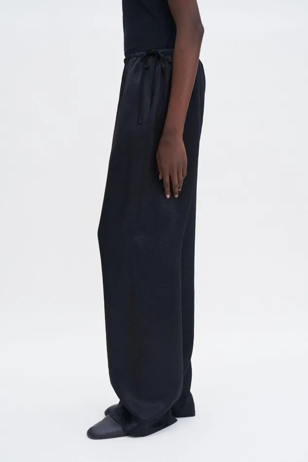 Women Casual Crinkle Trousers Black Filippa K Trousers