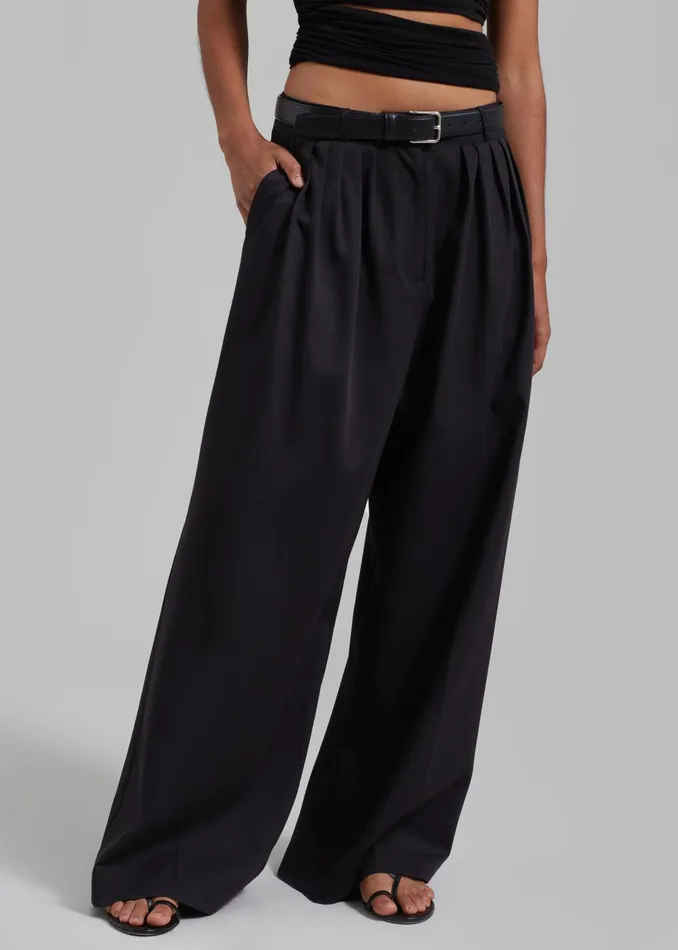 Women Catalina Pleated Trousers 8211 Black The Frankie Shop Bottoms