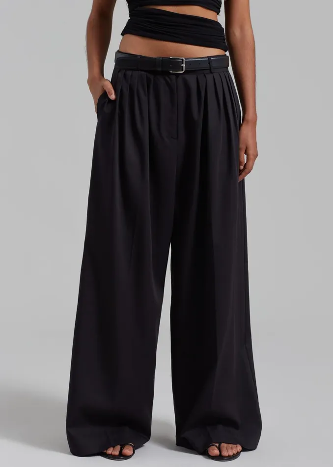 Women Catalina Pleated Trousers 8211 Black The Frankie Shop Bottoms