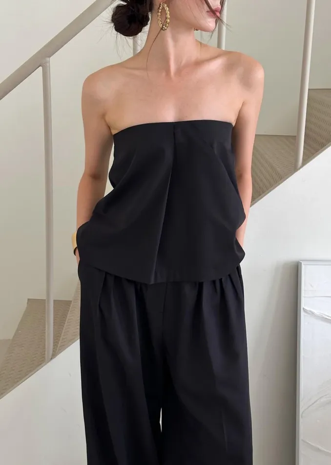 Women Catalina Pleated Trousers 8211 Black The Frankie Shop Bottoms