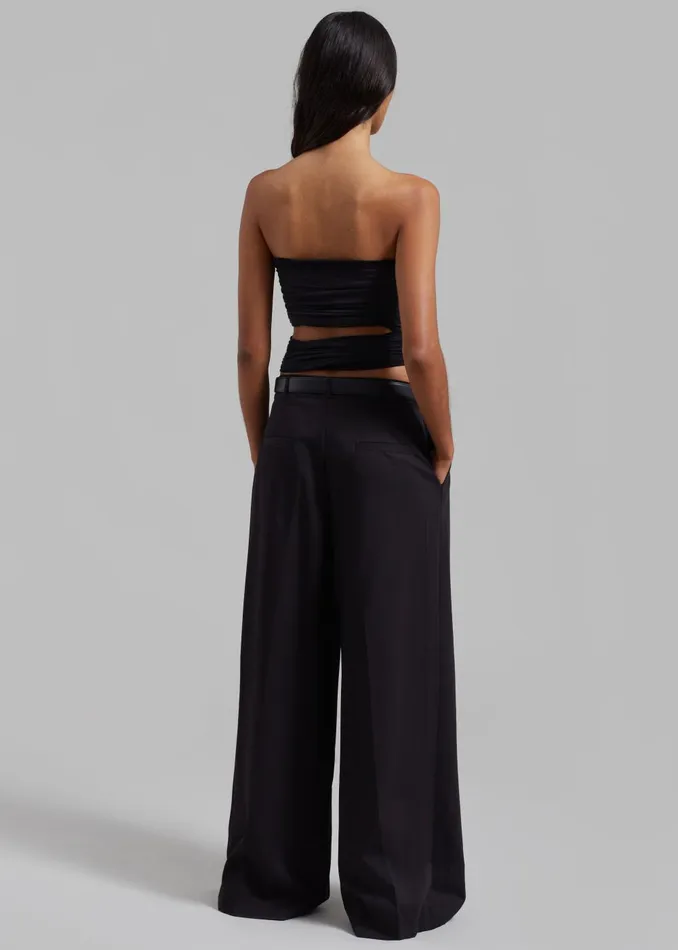 Women Catalina Pleated Trousers 8211 Black The Frankie Shop Bottoms