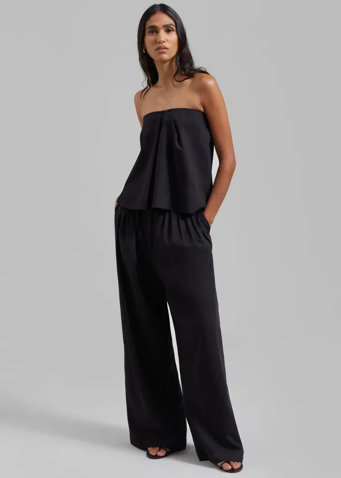 Women Catalina Pleated Trousers 8211 Black The Frankie Shop Bottoms