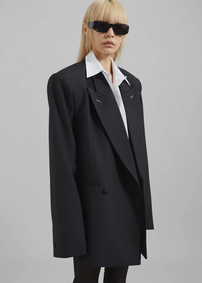 Women Cheyenne Padded Blazer 8211 Black The Frankie Shop Outerwear