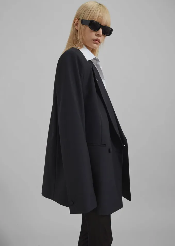 Women Cheyenne Padded Blazer 8211 Black The Frankie Shop Outerwear