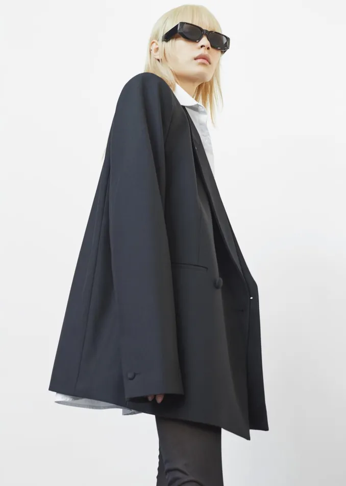 Women Cheyenne Padded Blazer 8211 Black The Frankie Shop Outerwear