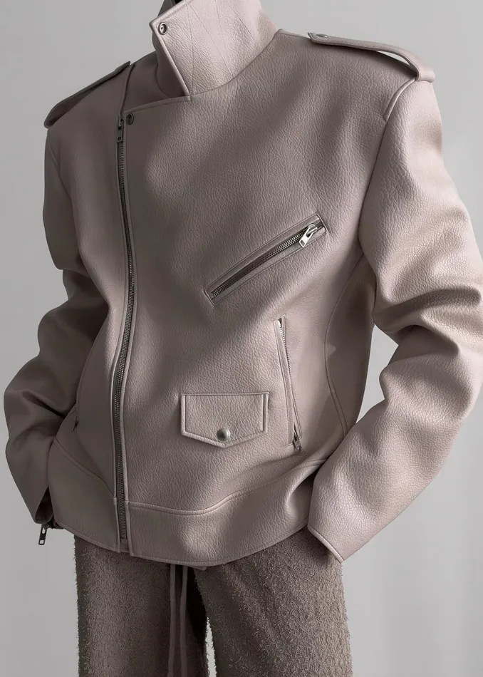 Women Chicago Oversized Biker Jacket 8211 Cream The Frankie Shop Outerwear