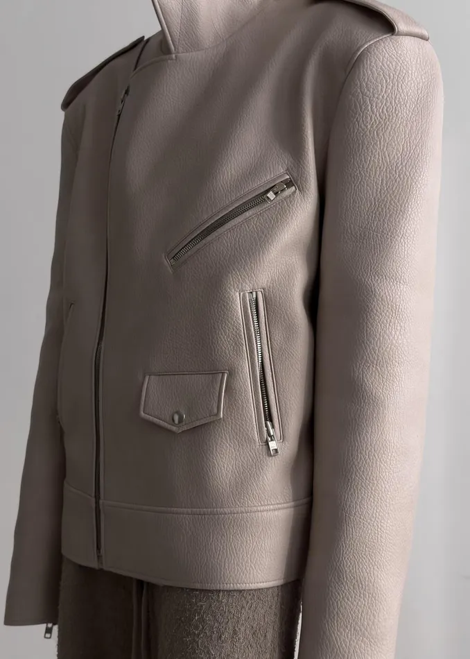 Women Chicago Oversized Biker Jacket 8211 Cream The Frankie Shop Outerwear