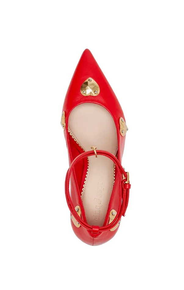 Women Cinq Sept Madison Ankle Strap Pump Cardinalgold