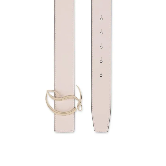 Women CL Logo Belt 8211 Calf Leather 8211 Leche Christian Louboutin Belts