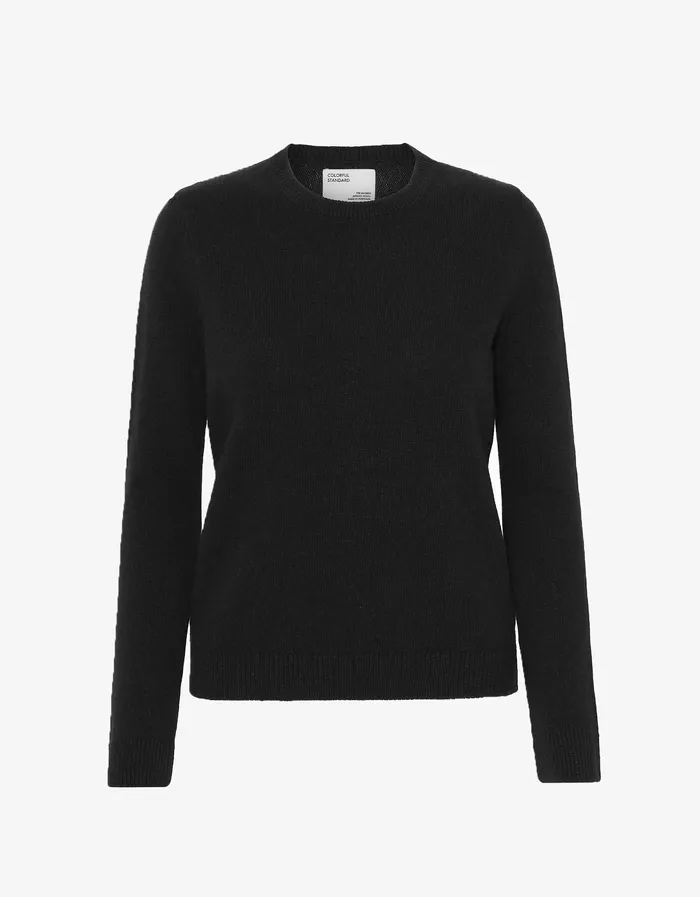Women Classic Merino Wool Crew 8211 Deep Black Knit Sweaters Colorfulstandard Women