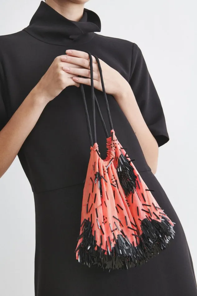 Women Clutches Handbags Crossbody Rachel Comey Hibiscus Fringe Bag Black