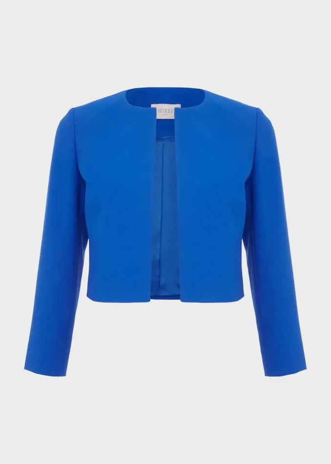 Women Coats and Jackets Hobbs Elize Crepe Jacket Lapis Blue