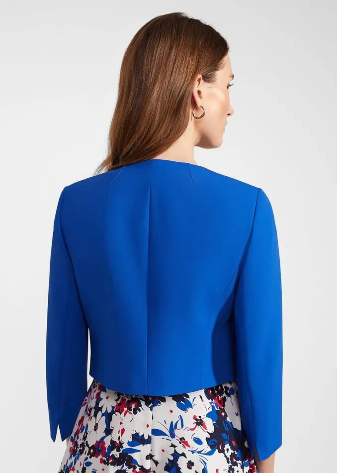 Women Coats and Jackets Hobbs Elize Crepe Jacket Lapis Blue