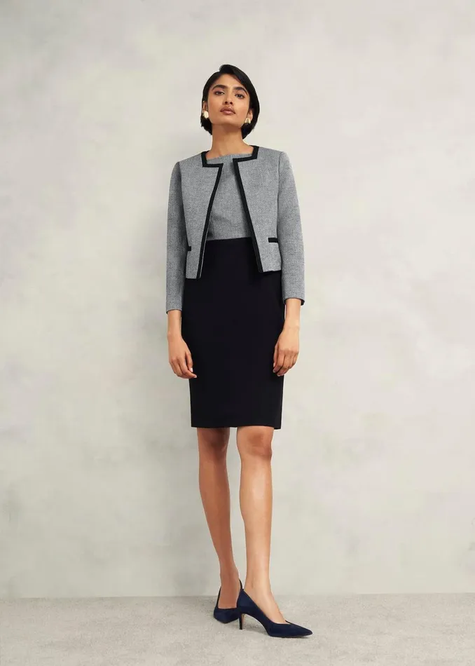 Women Coats and Jackets Hobbs Nyra Jacket Black Ivory