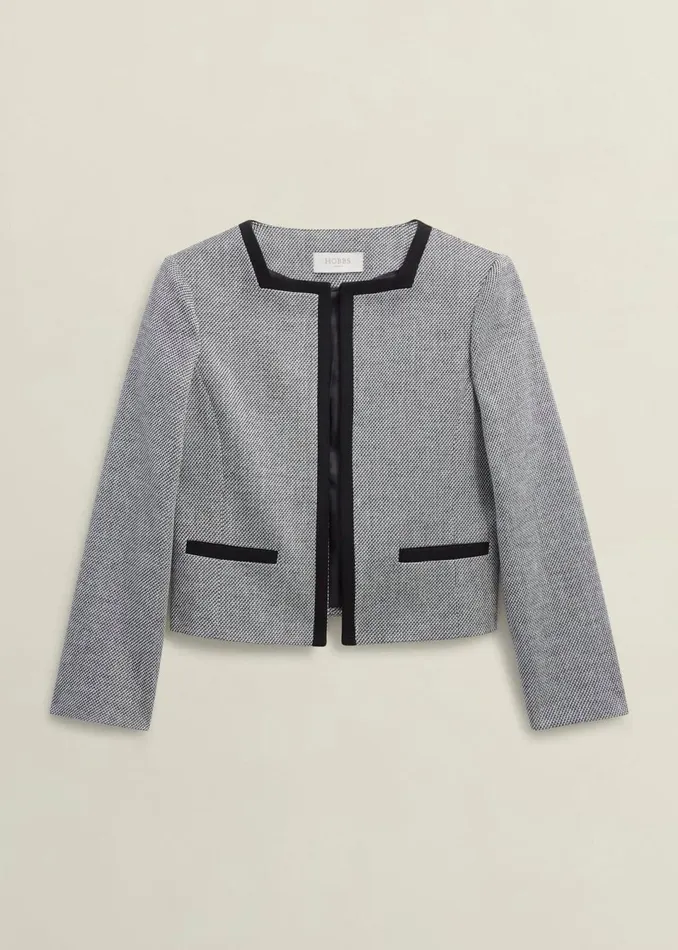Women Coats and Jackets Hobbs Nyra Jacket Black Ivory