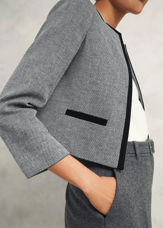 Women Coats and Jackets Hobbs Nyra Jacket Black Ivory