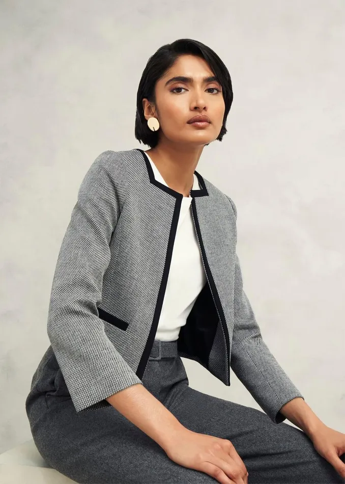 Women Coats and Jackets Hobbs Nyra Jacket Black Ivory