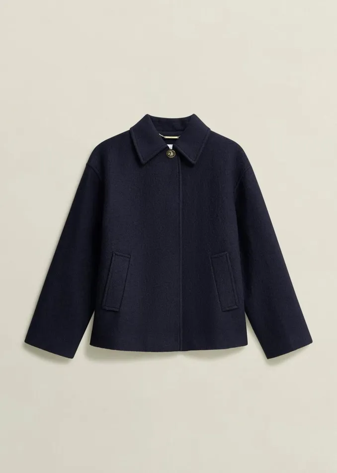 Women Coats and Jackets Hobbs Payton Coat With Wool Navy