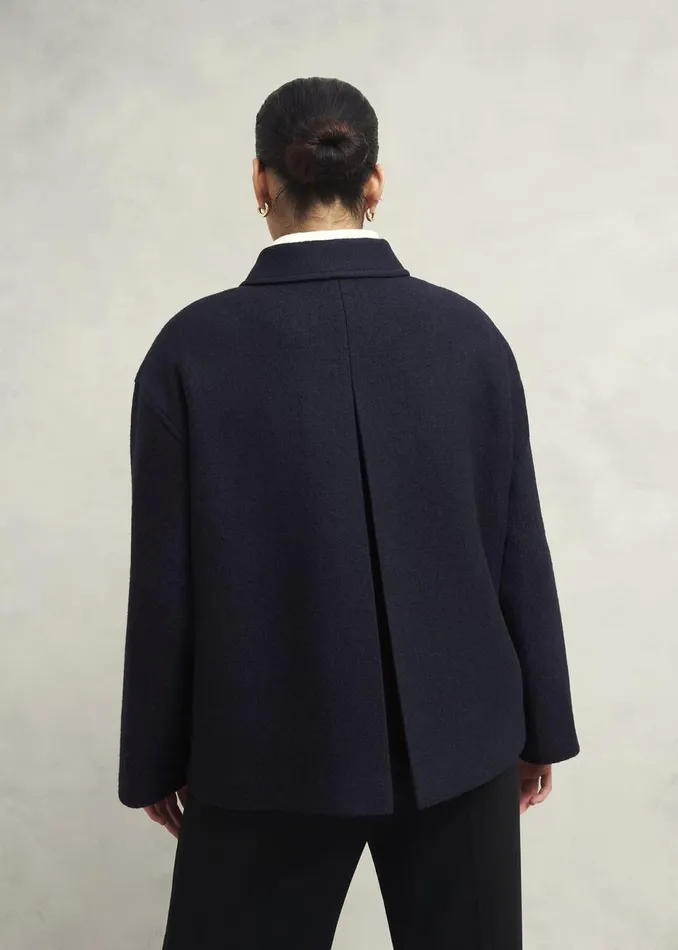 Women Coats and Jackets Hobbs Payton Coat With Wool Navy