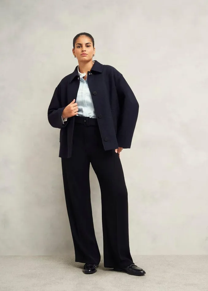 Women Coats and Jackets Hobbs Payton Coat With Wool Navy