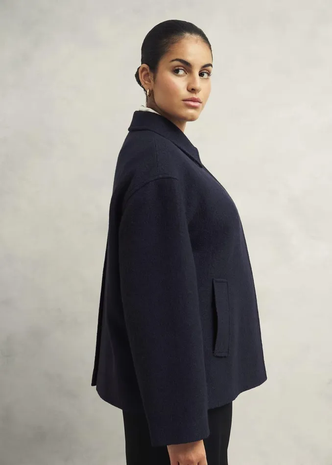 Women Coats and Jackets Hobbs Payton Coat With Wool Navy