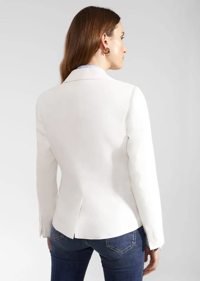 Women Coats and Jackets Hobbs Petite Blake Linen Jacket Ivory