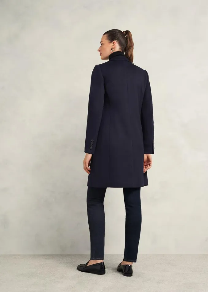 Women Coats and Jackets Hobbs Petite Cavendish Wool Coat Navy