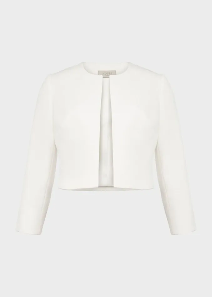 Women Coats and Jackets Hobbs Petite Elize Textured Jacket Ivory