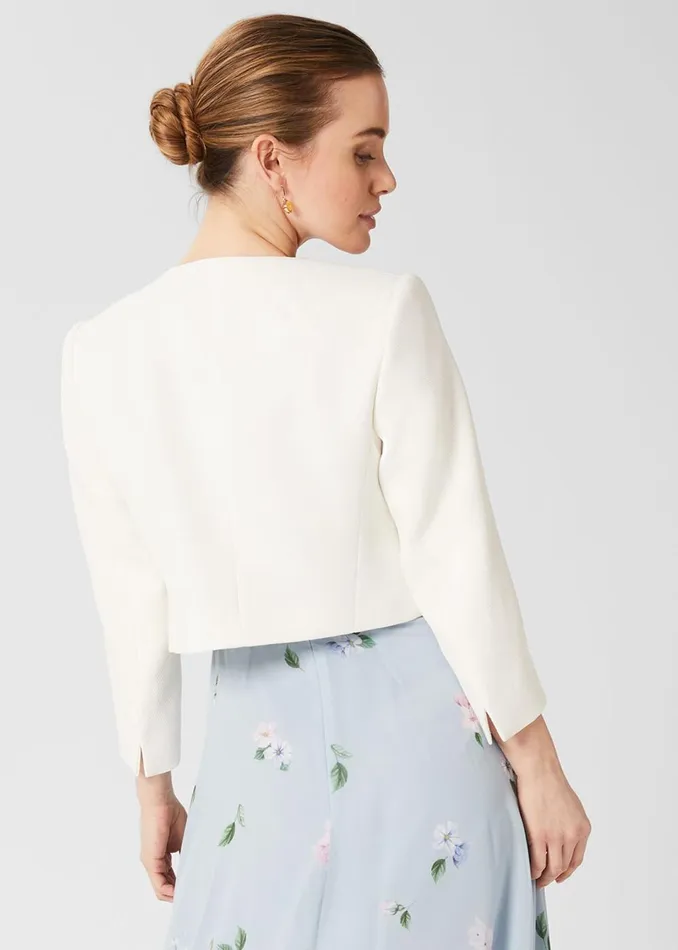 Women Coats and Jackets Hobbs Petite Elize Textured Jacket Ivory