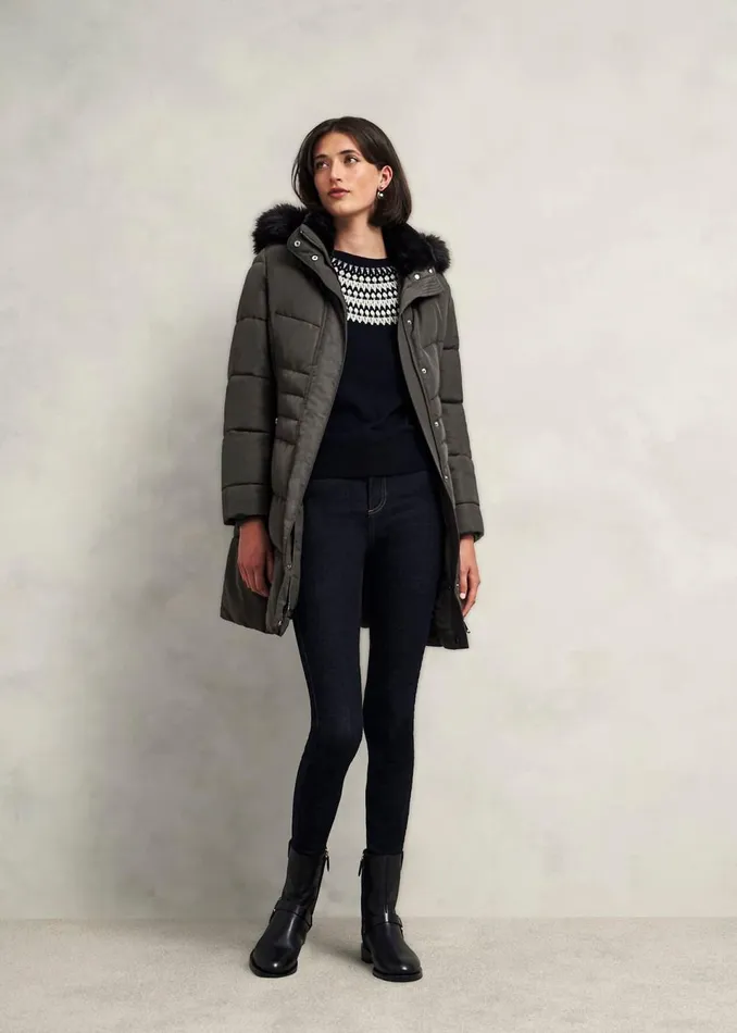 Women Coats and Jackets Hobbs Petite Jaymie Puffer Charcoal