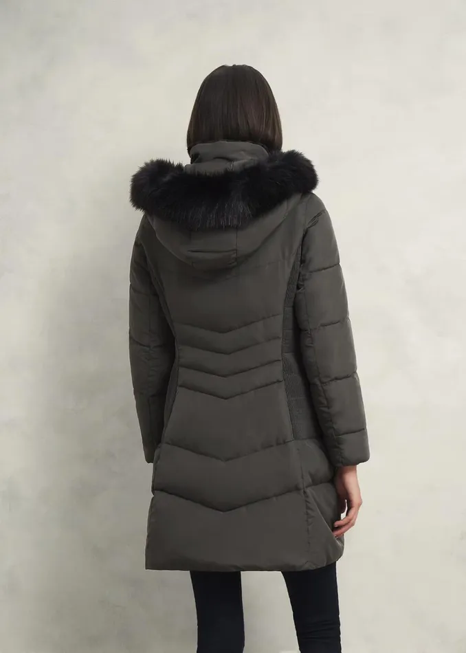 Women Coats and Jackets Hobbs Petite Jaymie Puffer Charcoal