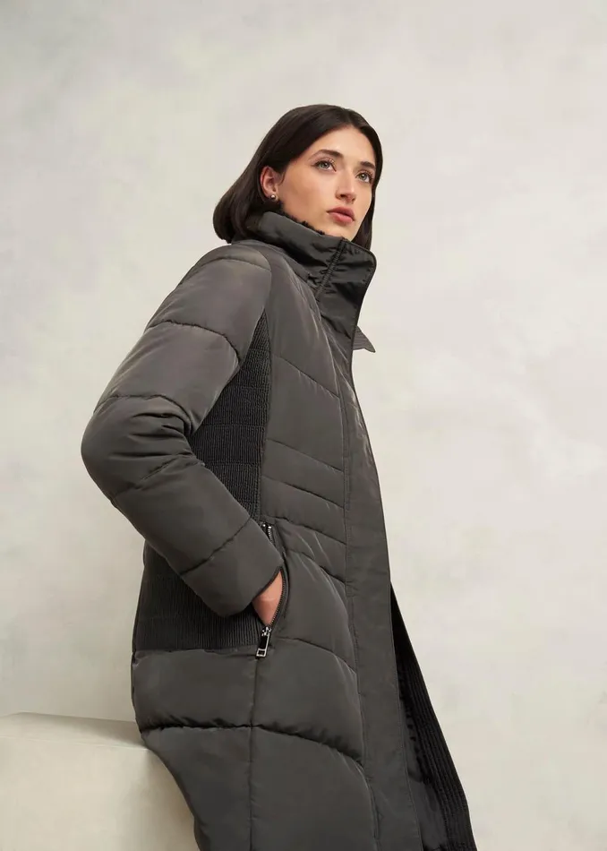 Women Coats and Jackets Hobbs Petite Jaymie Puffer Charcoal