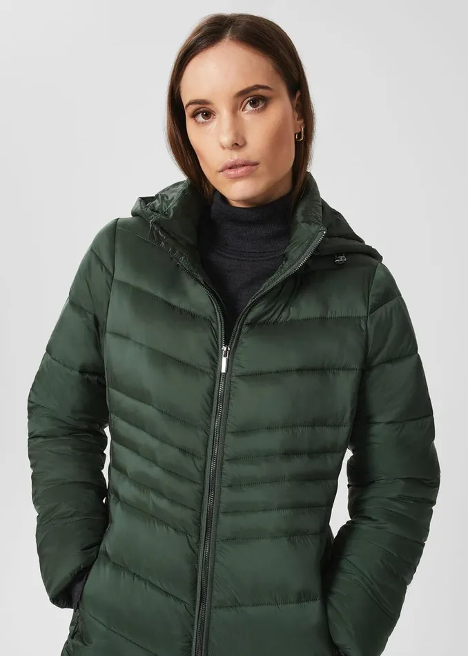 Women Coats and Jackets Hobbs Petite Nessie Puffer Rich Sage Green