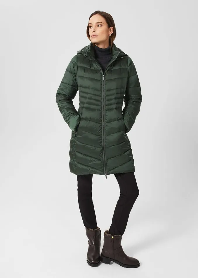 Women Coats and Jackets Hobbs Petite Nessie Puffer Rich Sage Green