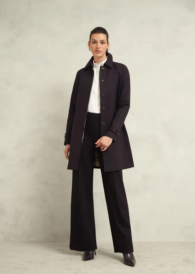 Women Coats and Jackets Hobbs Vivienne Shower Resistant Trench Coat Black