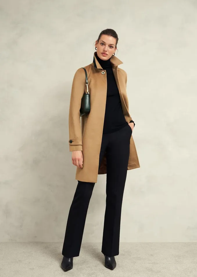 Women Coats and Jackets Hobbs Vivienne Wool Coat Warm Beige