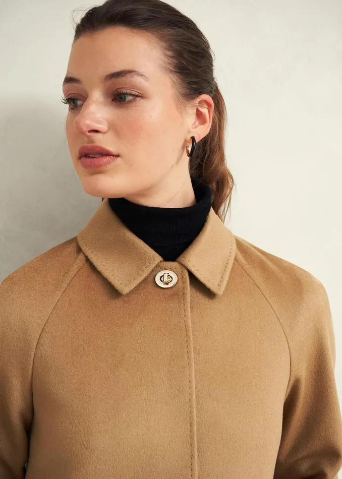 Women Coats and Jackets Hobbs Vivienne Wool Coat Warm Beige