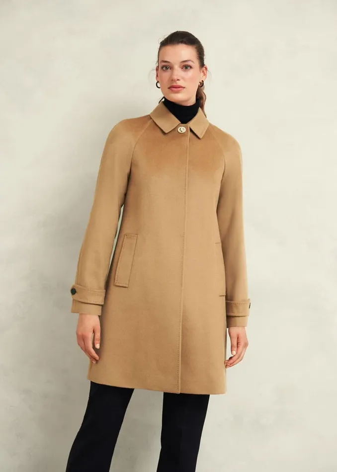 Women Coats and Jackets Hobbs Vivienne Wool Coat Warm Beige