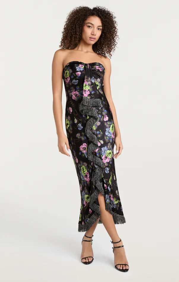 Women Cocktail and Evening Cinq Sept Midnight Bloom Elise Dress Midnight Multi