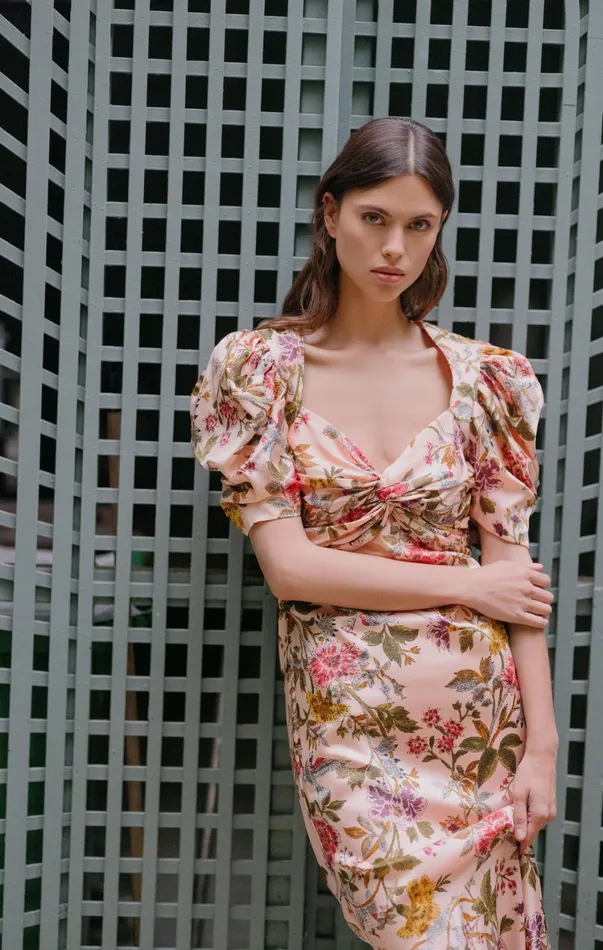 Women Cocktail and Evening Cinq Sept Wilma Dress Soft Pink Multi