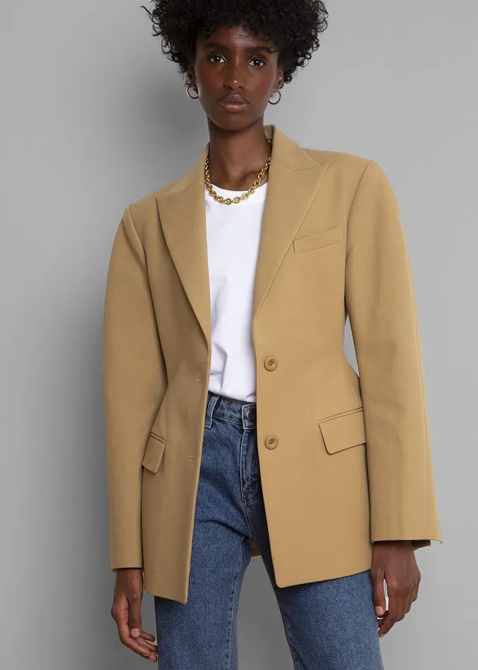Women Colette Hourglass Blazer 8211 Camel The Frankie Shop Outerwear