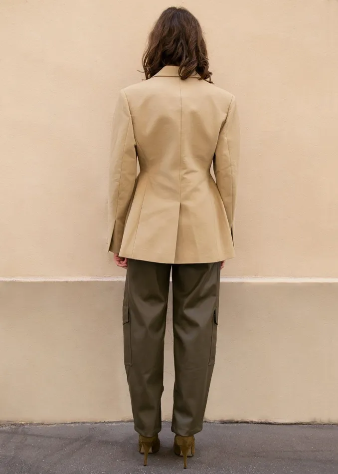 Women Colette Hourglass Blazer 8211 Camel The Frankie Shop Outerwear